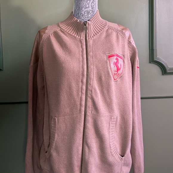 VINTAGE OFFICIAL SCUDERIA FERRARI X PUMA LARGE MENS ZIP UP SWEATER - Picture 6 of 9